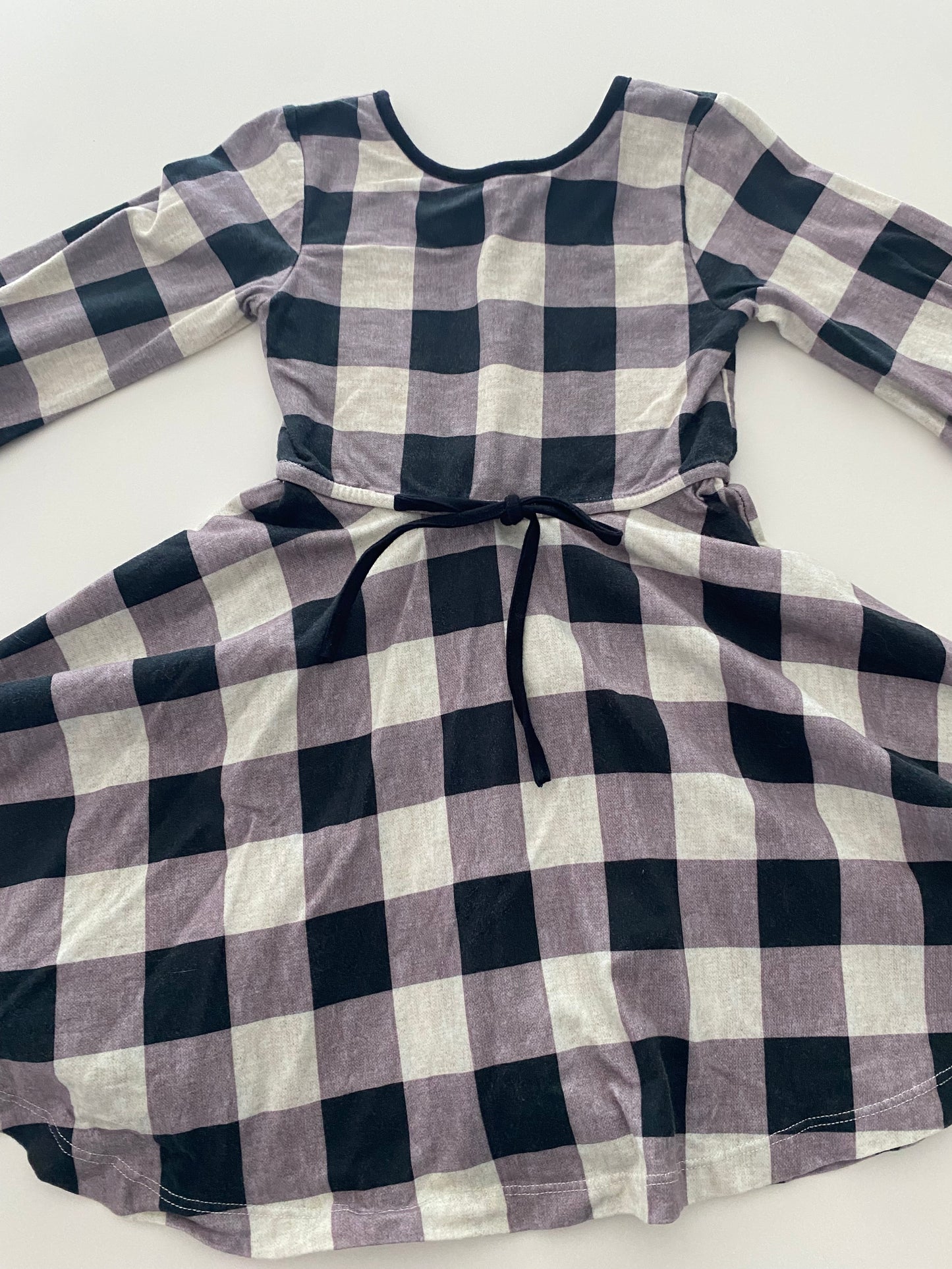 #117, Girls 3T, Omi Jo black checkered dress, EUC