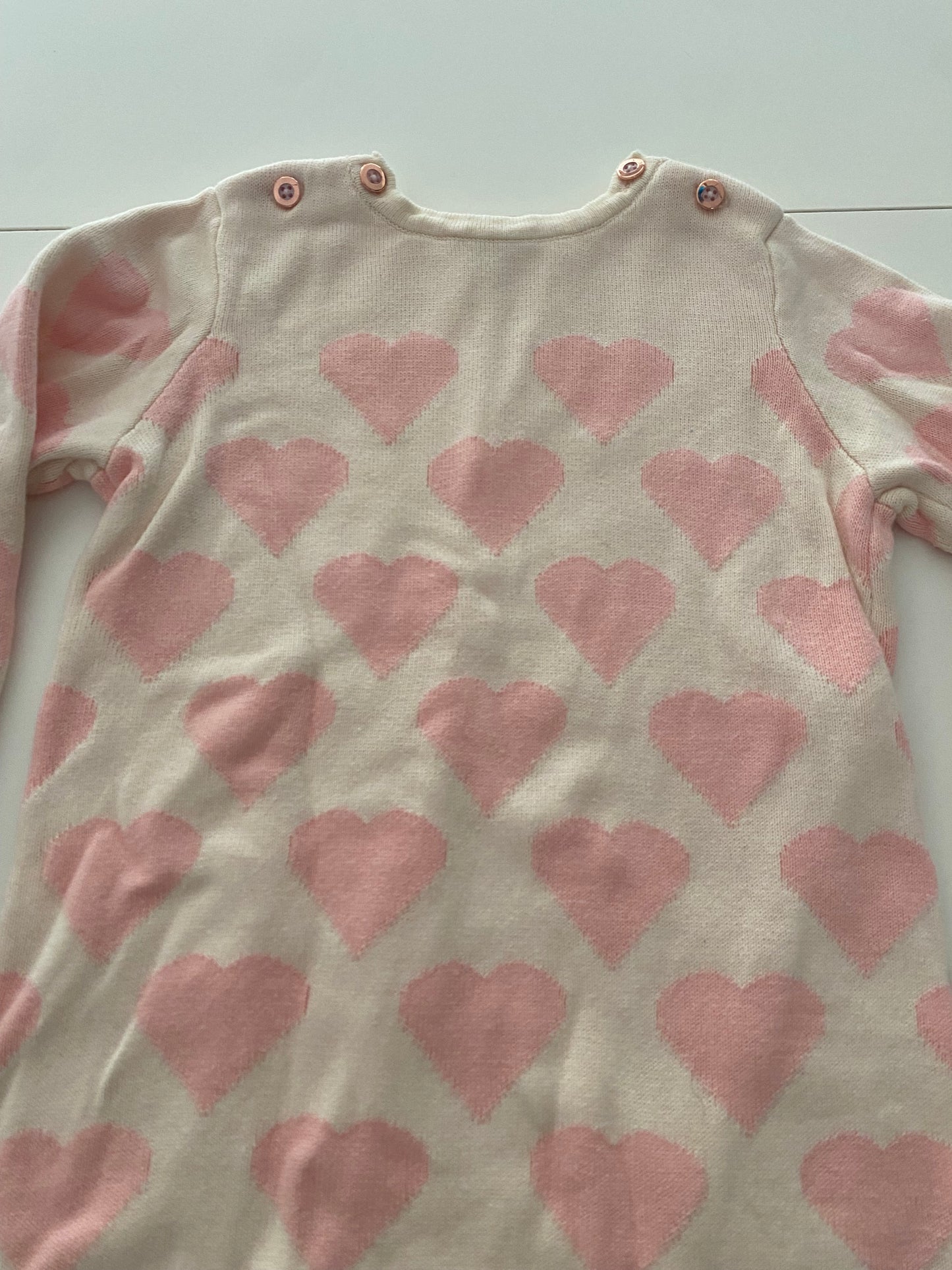 #117, Girls 3T, Sweet Honey pink heart sweater, EUC