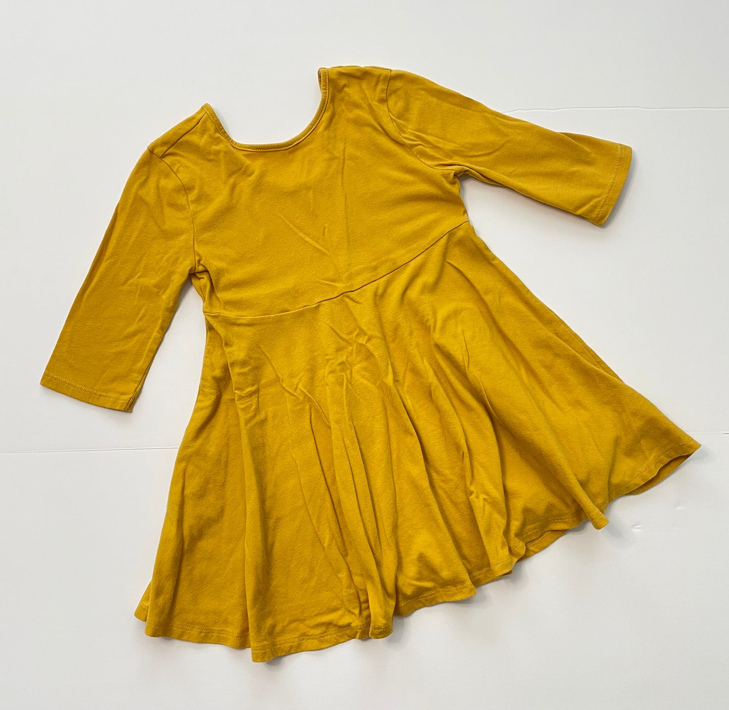 #121 Girls 3T Old Navy yellow ballet scoop back dress, VGUC