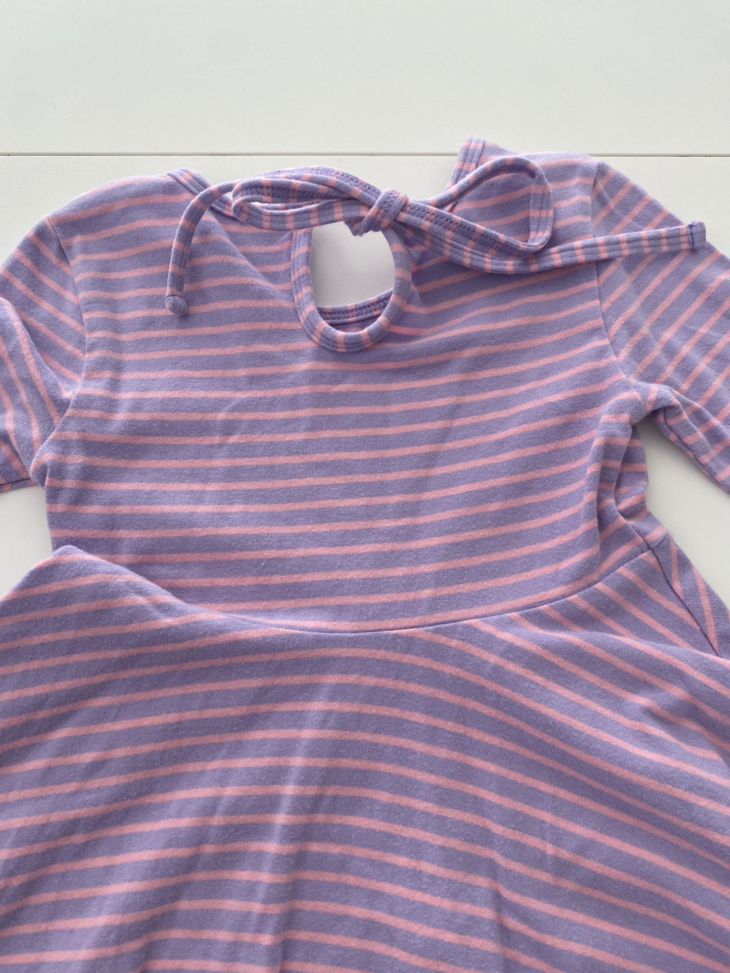 #117, Girls 2T, Madison Grace purple/pink striped dress, GUC