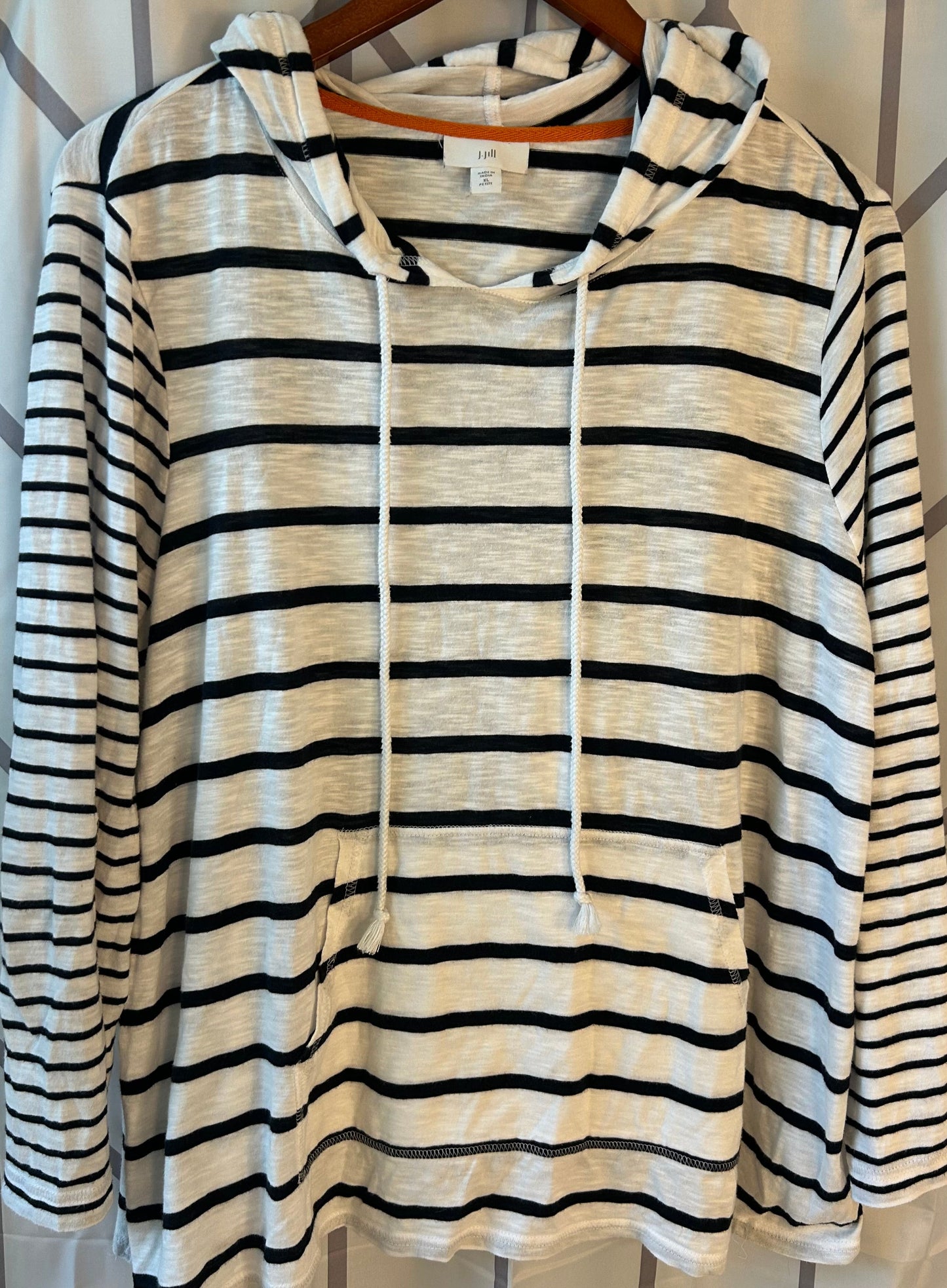 Reduced! Seller #18 J. Jill striped hoodie women’s XL petite