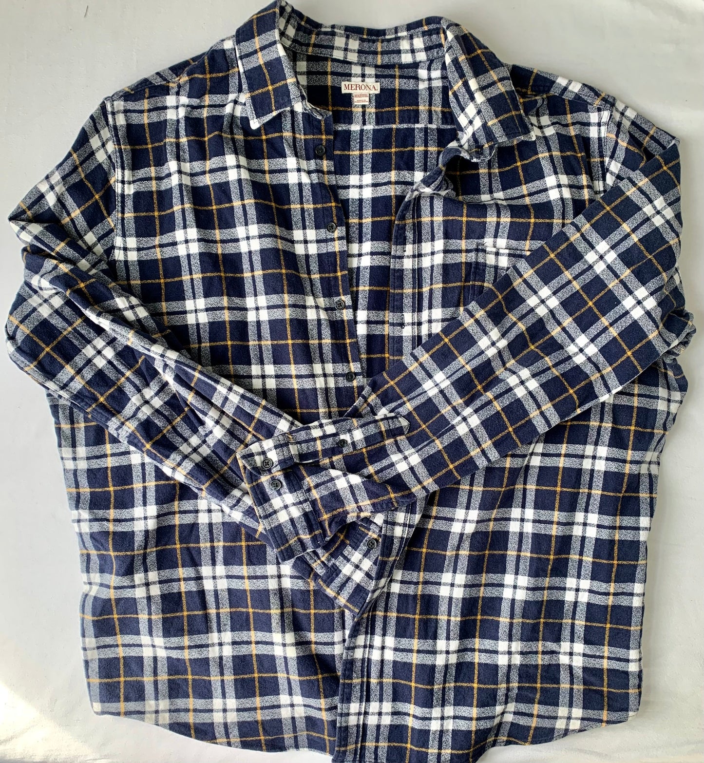 Seller #204 Men’s 3XL Navy Yellow Plaid Shirt