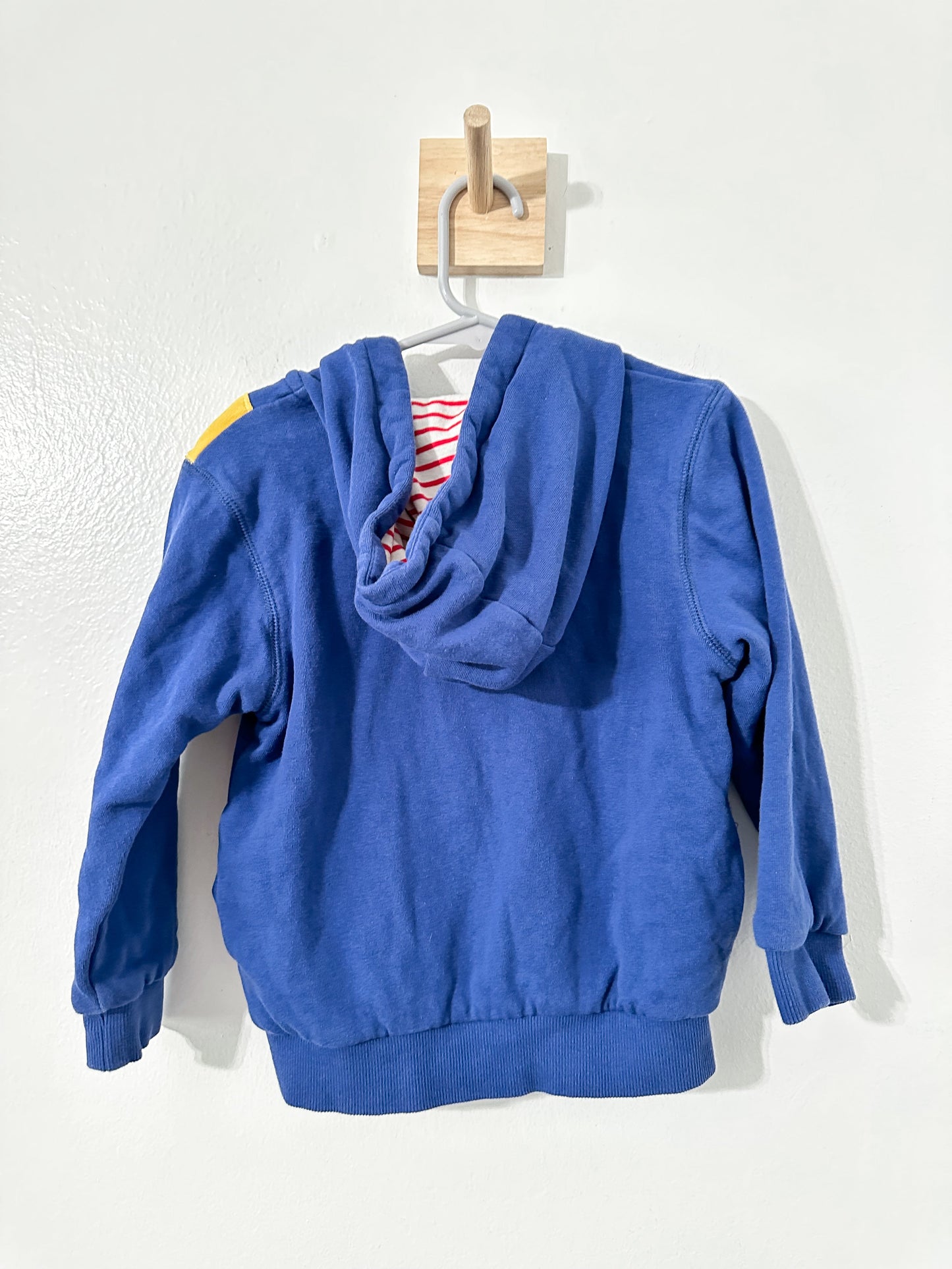 #111 Baby Boden Blue Hooded Jacket Embroidered Animals Size 3-4yr 100% Cotton