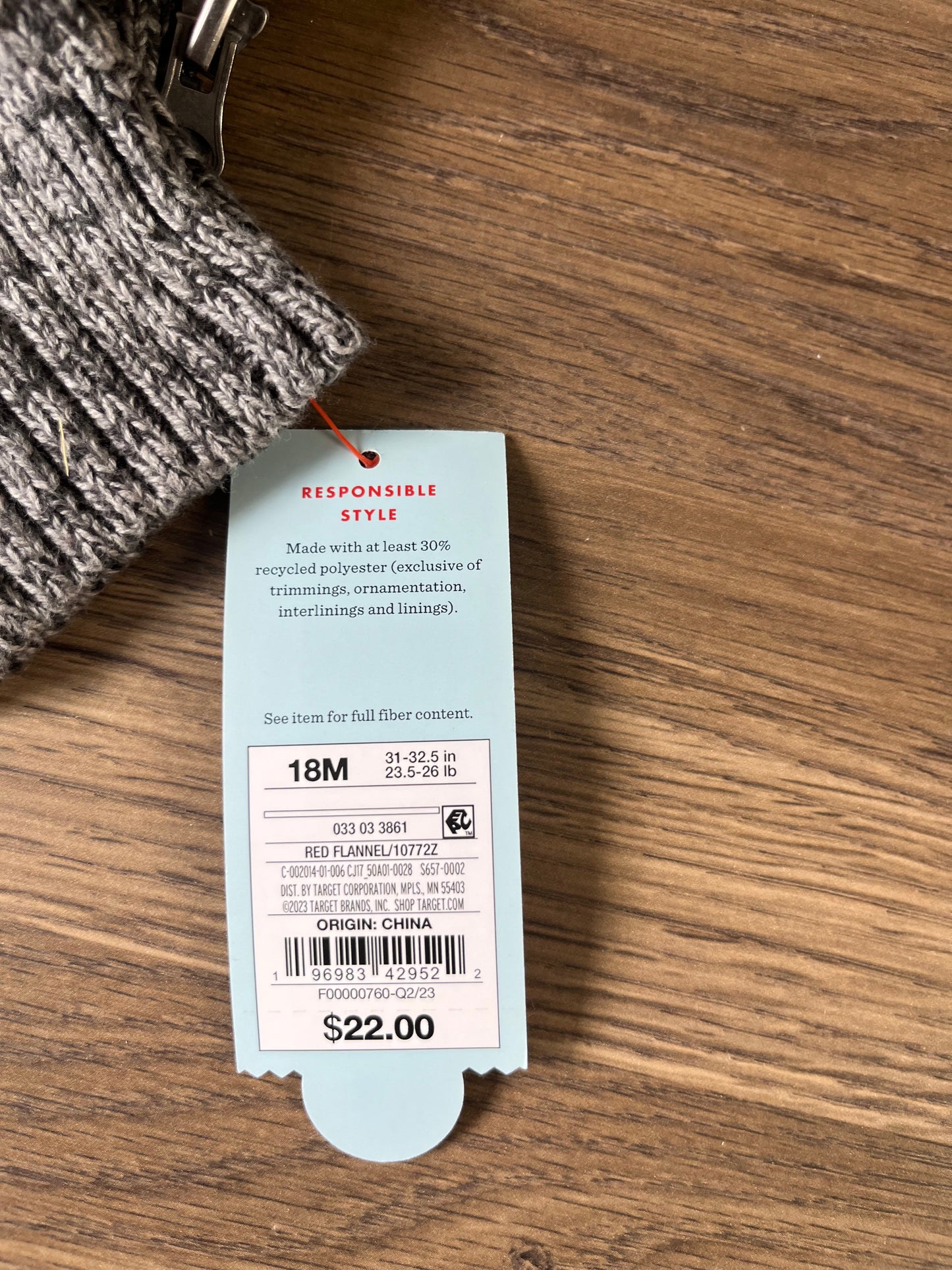 Seller#213 NWT 18m Buffalo Plaid Zip Front Sweater Cat&Jack