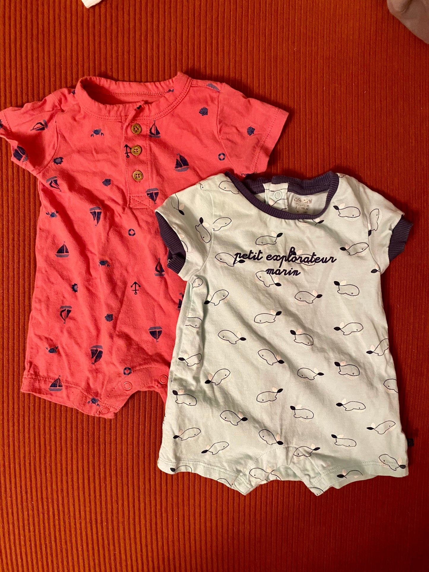 #193 - Set of 2 Rompers, Boys 3M