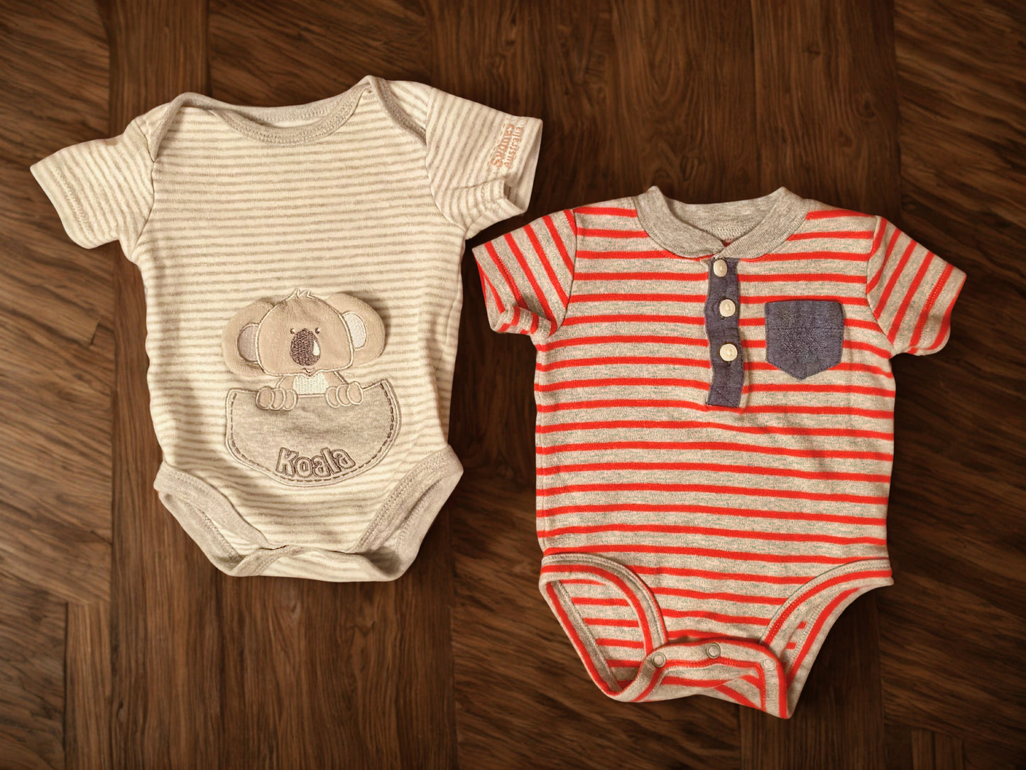 #193 - Set of 2 short-sleeve bodysuits, very soft, 3M EUC
