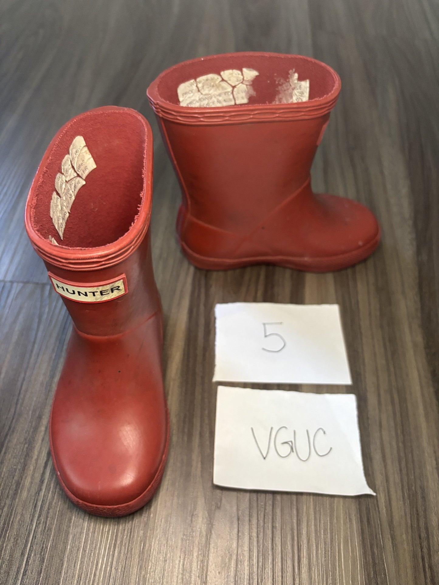 #138 - 5T - VGUC Hunter - Maroon Rain Boots - PU 45236