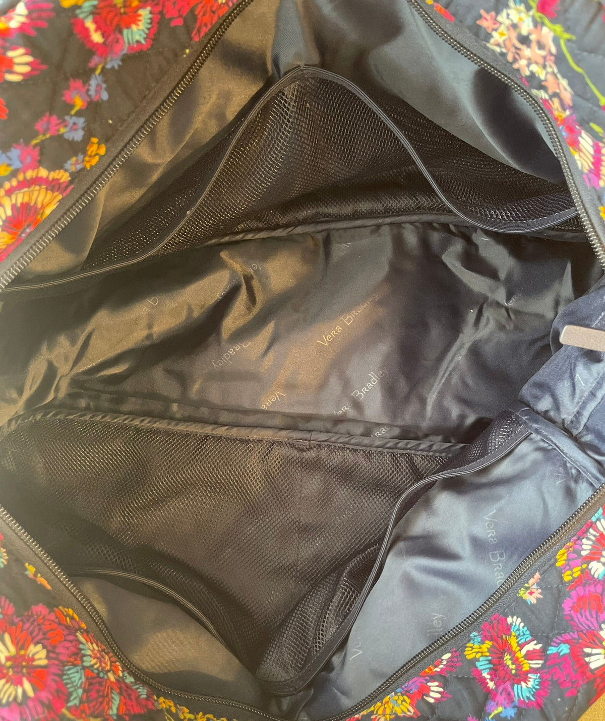 Seller #12 | Vera Bradley Quilted Traveler Bag in "Midnight Wildflowers" | EUC