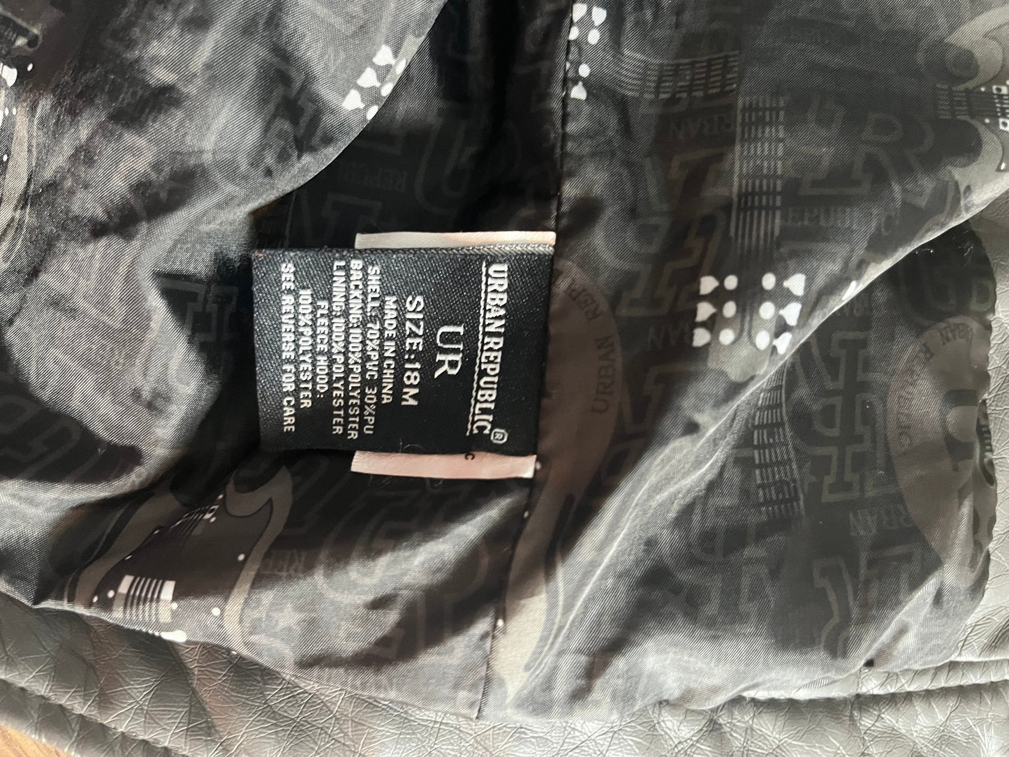 Seller#213 Boys 18m Faux Leather Jacket with Hood EUC!