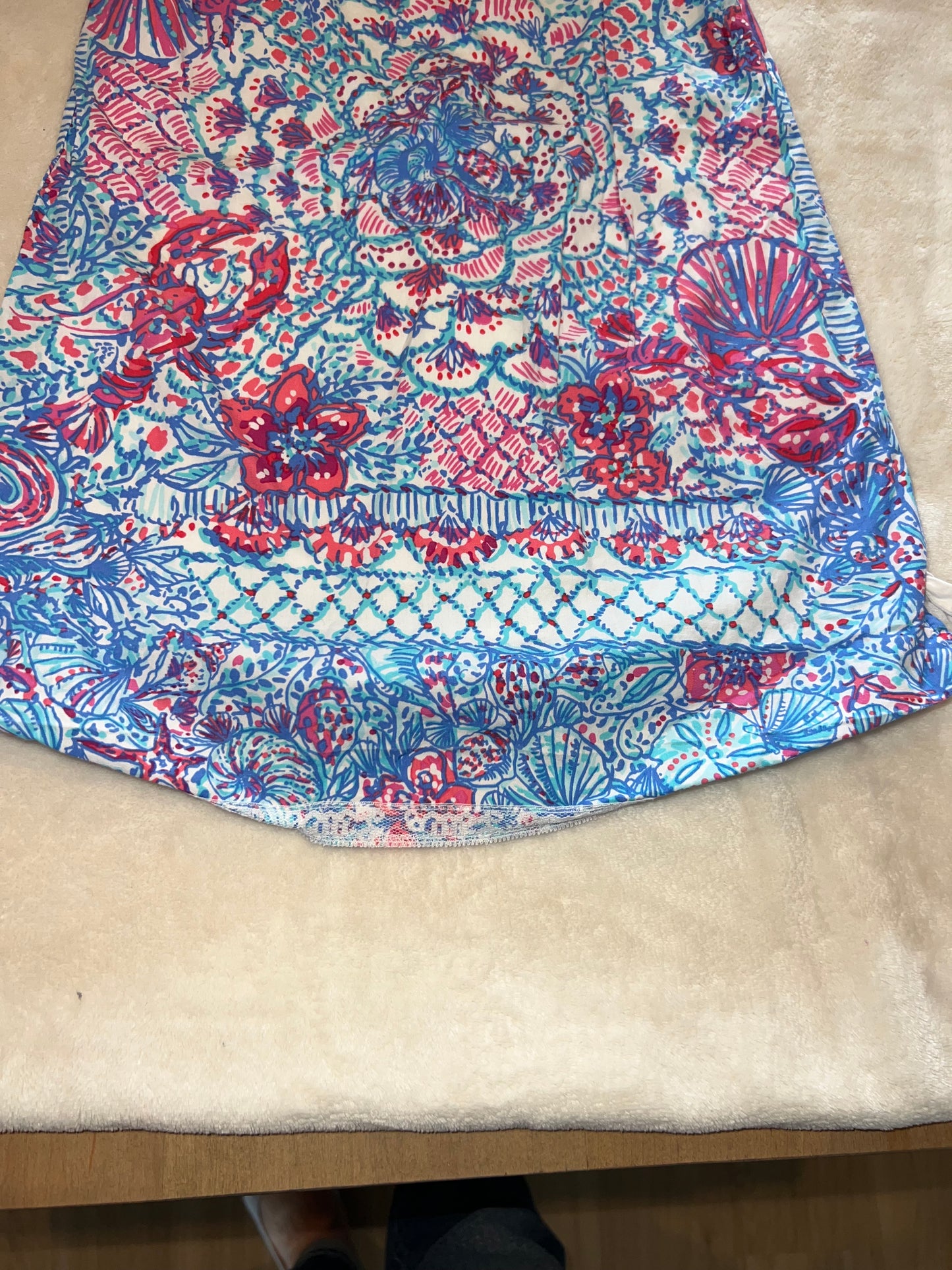 #46 Girls 5T Lilly Pulitzer dress lobster dress red,white, blue guc