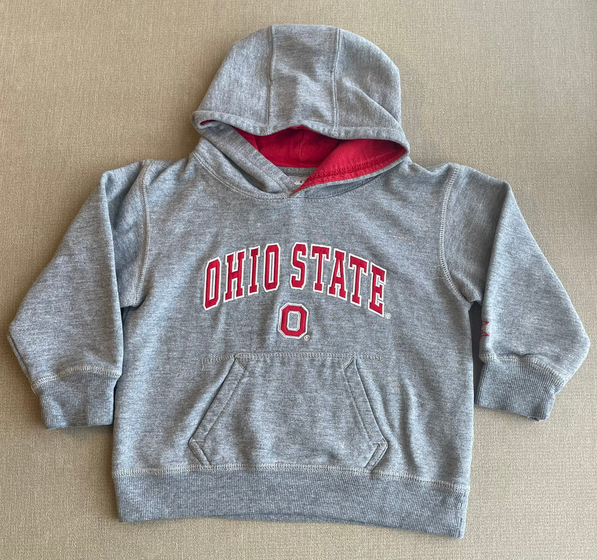 Seller #12 | Light Gray with Red Letters/Hood | Ohio State Hoodie Sweatshirt | EUC | Size 4T