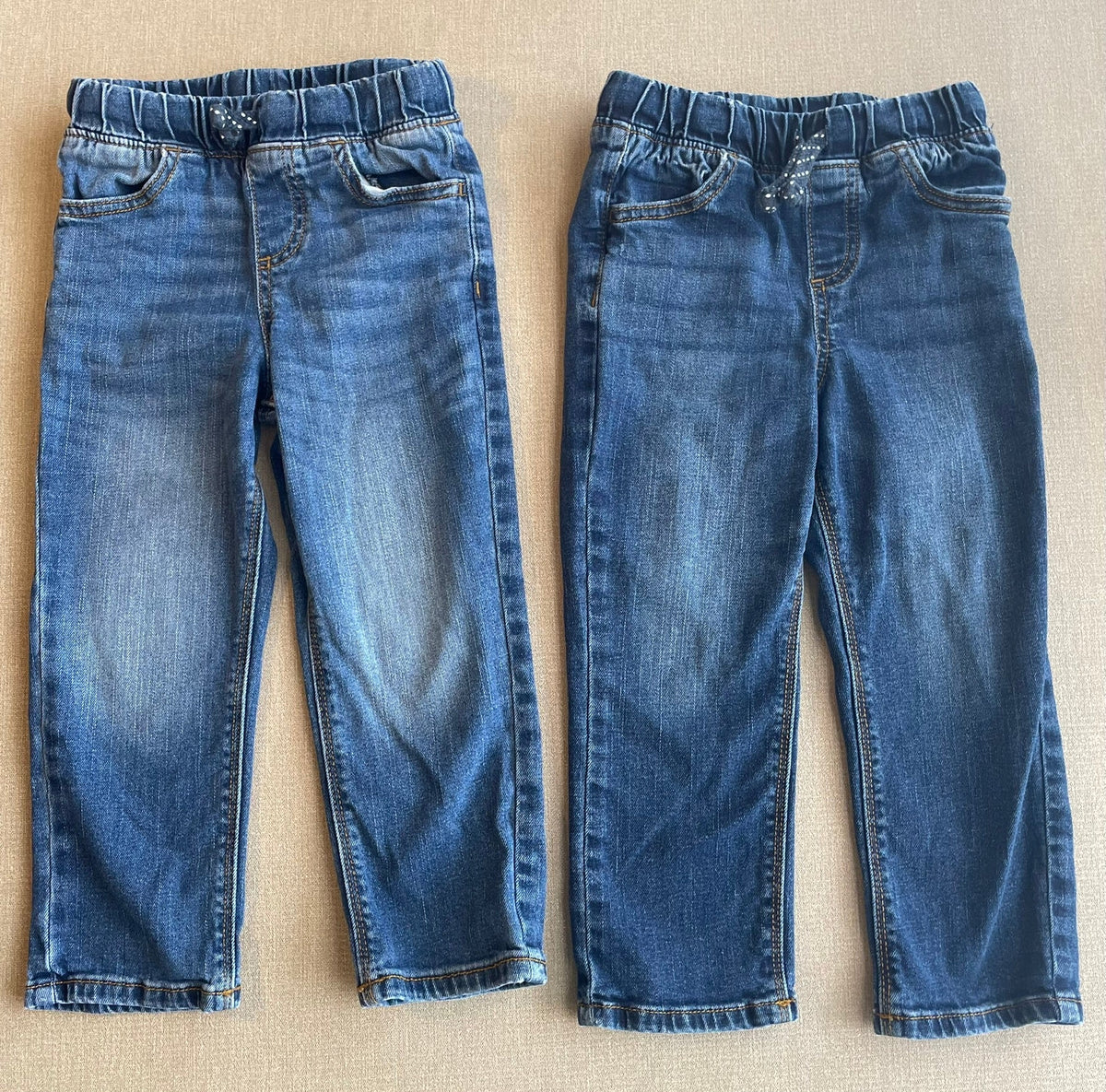 Seller #12 | JBundle of 2 | Jumping Beans Boys Straight Jeans | Elastic Waist and Functional Tie | VGUC | Size 3T