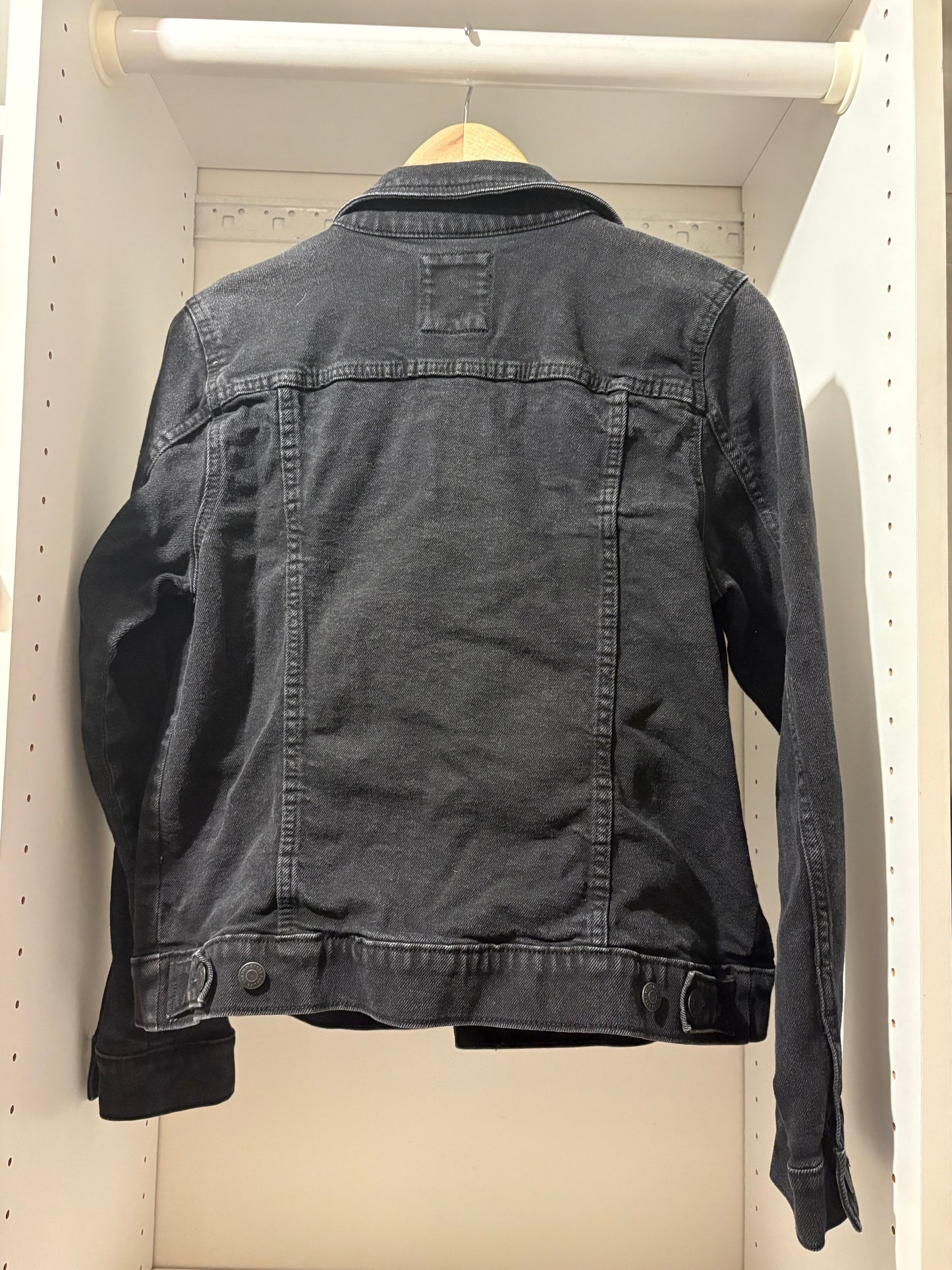 #112 Women's Black Distressed Denim Jacket