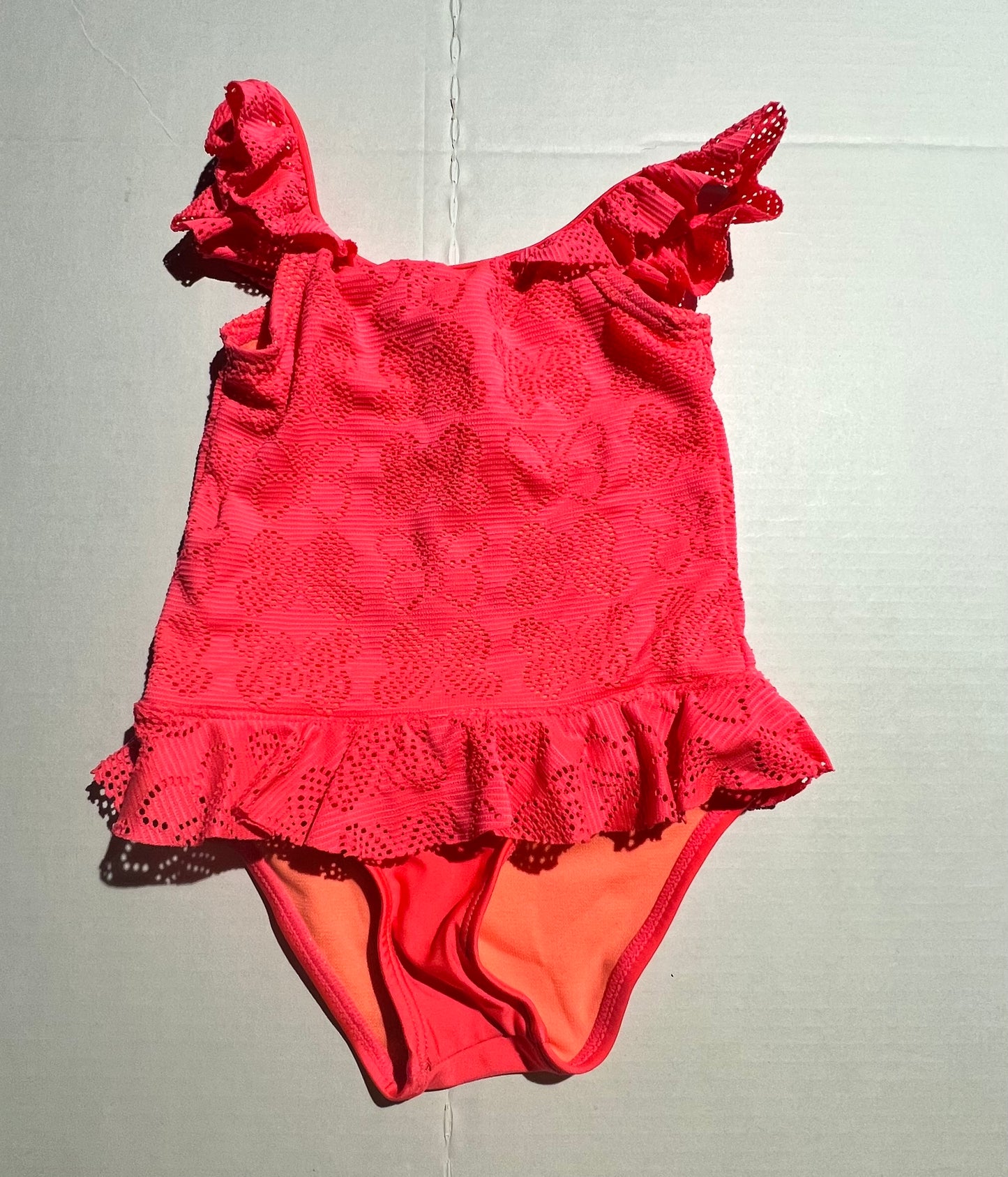 #100 Girls 2T Bright Orange Swimsuit