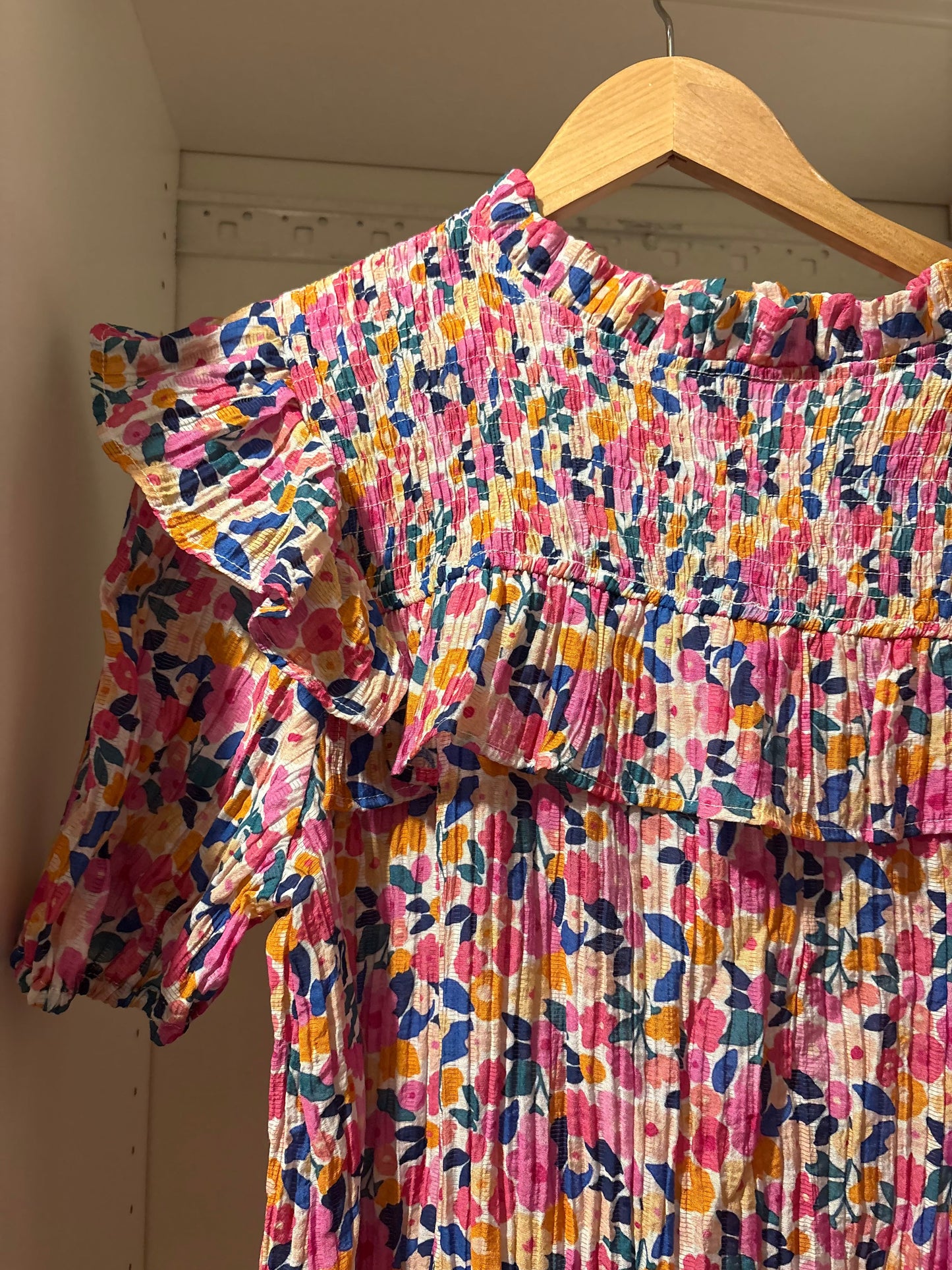 #112 NWT Boutique Dress Pink Patterned Women's Size 10