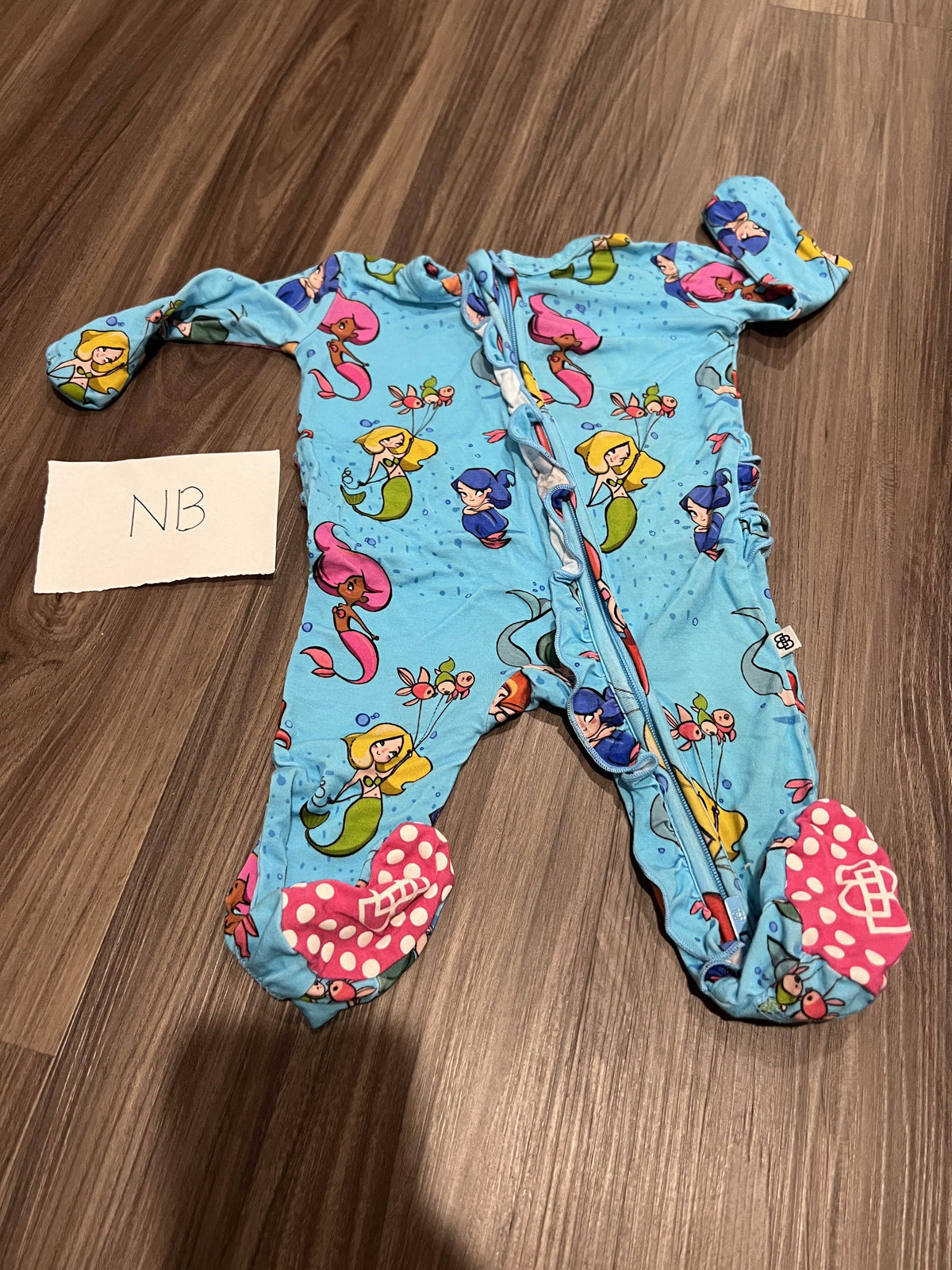 #138 - NB EUC Bamboo (Bums & Roses) Mermaid Zippy
