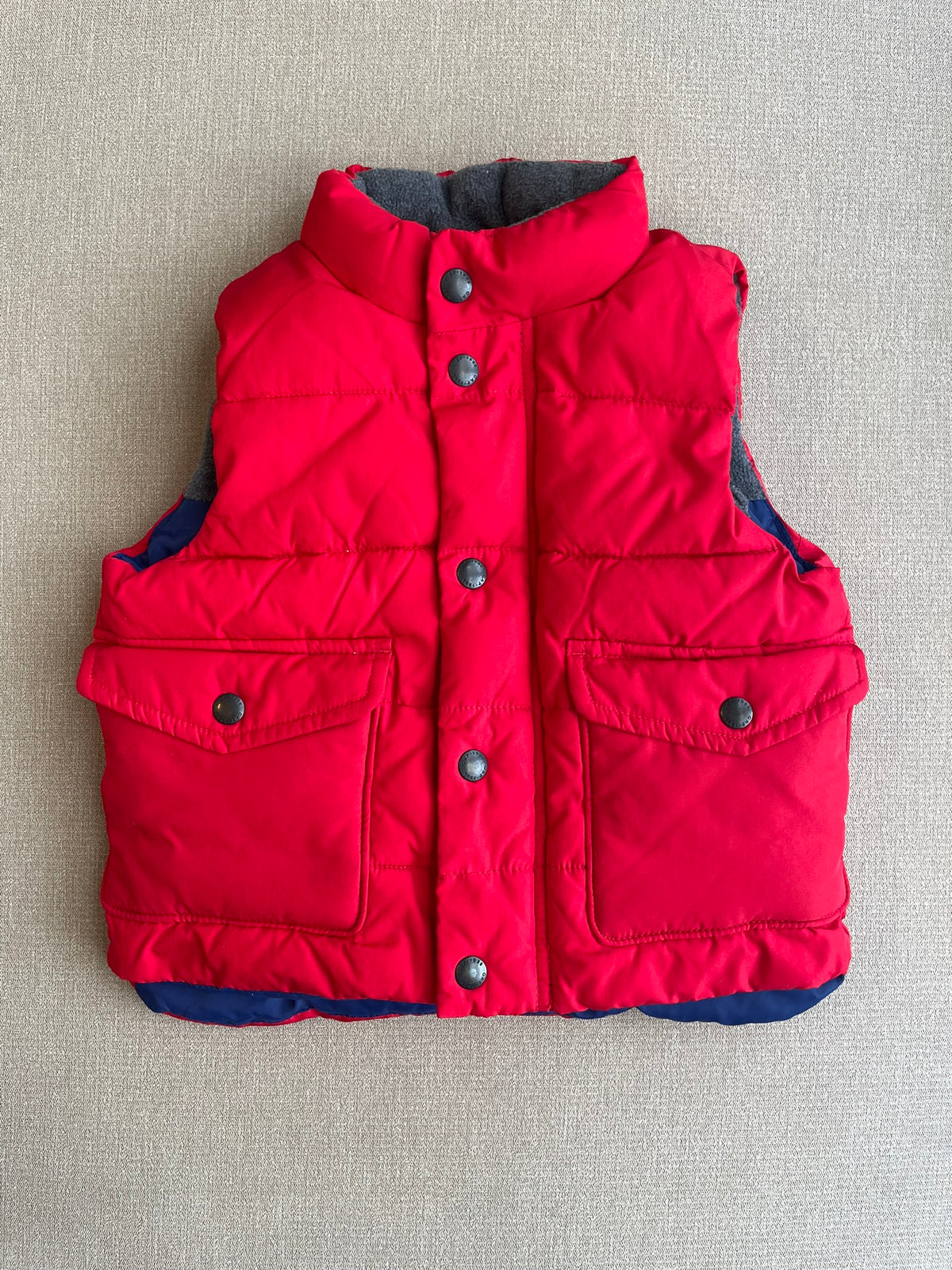 Seller #12 | Gap Red Puffer Vest with Zipper and Snap Closure | VGUC | Size 18-24 Months