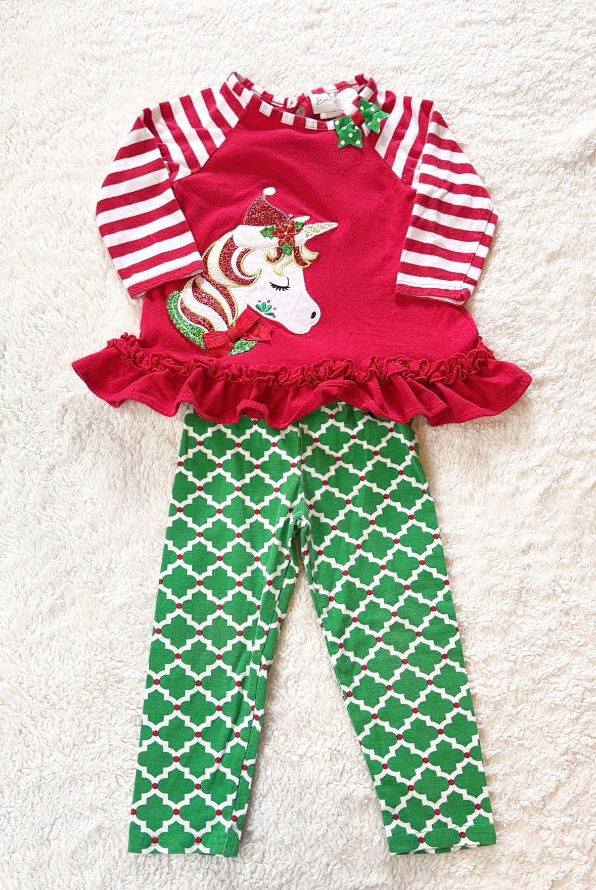 #58 Emily Rose Girls 18 M Christmas Unicorn Outfit