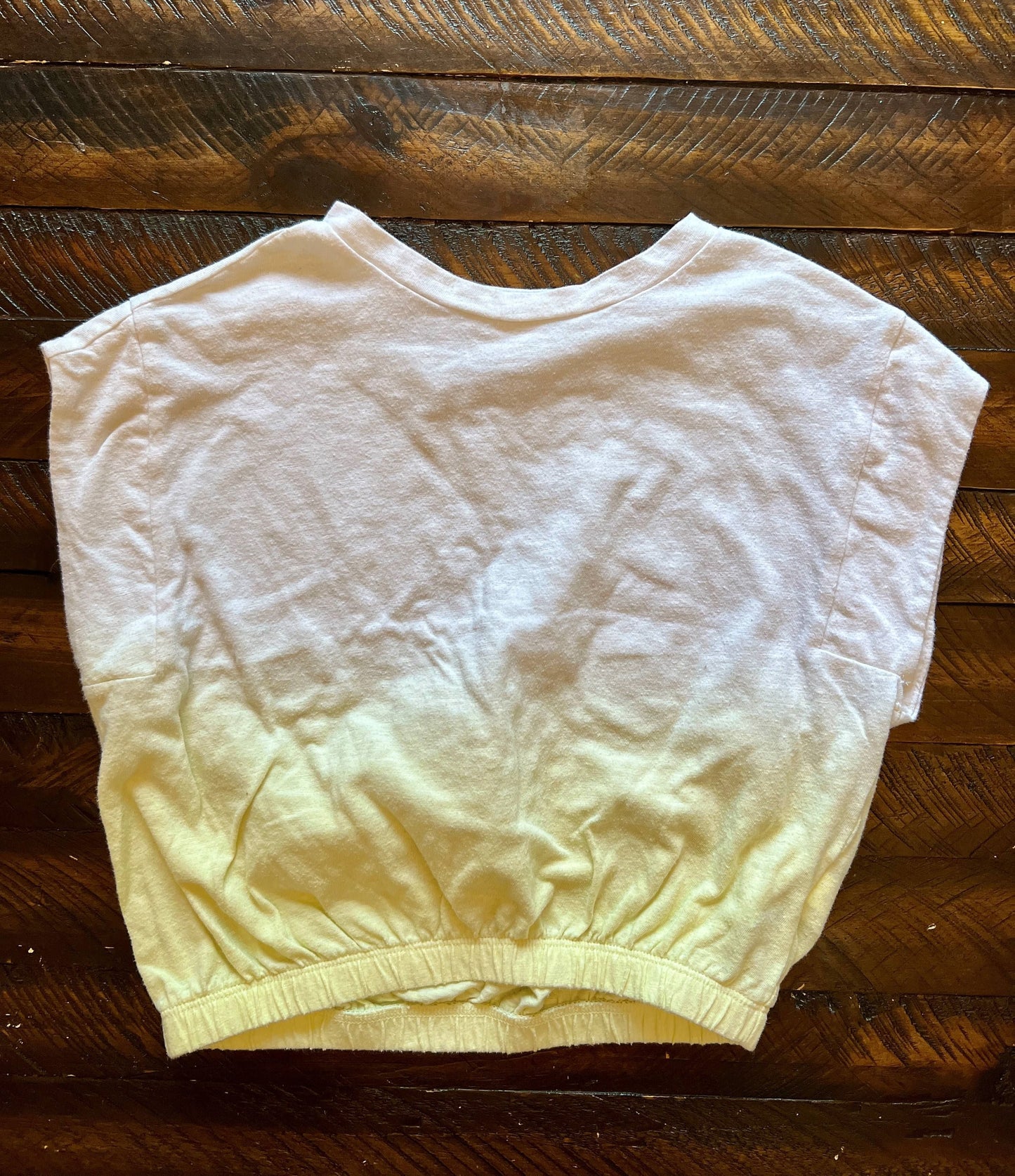 134 Old Navy Girls Top white & yellow S 6/7