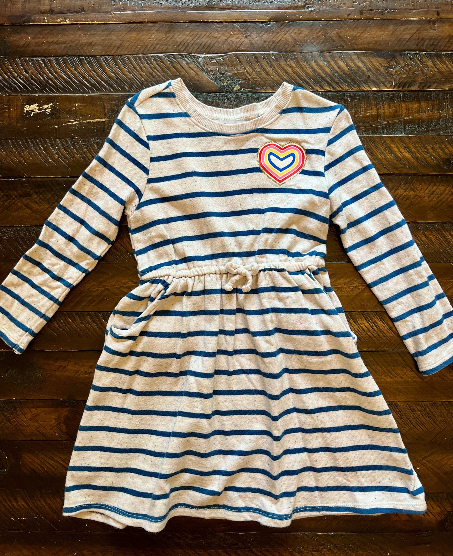 134 Old Navy Girls Striped heart dress 4T