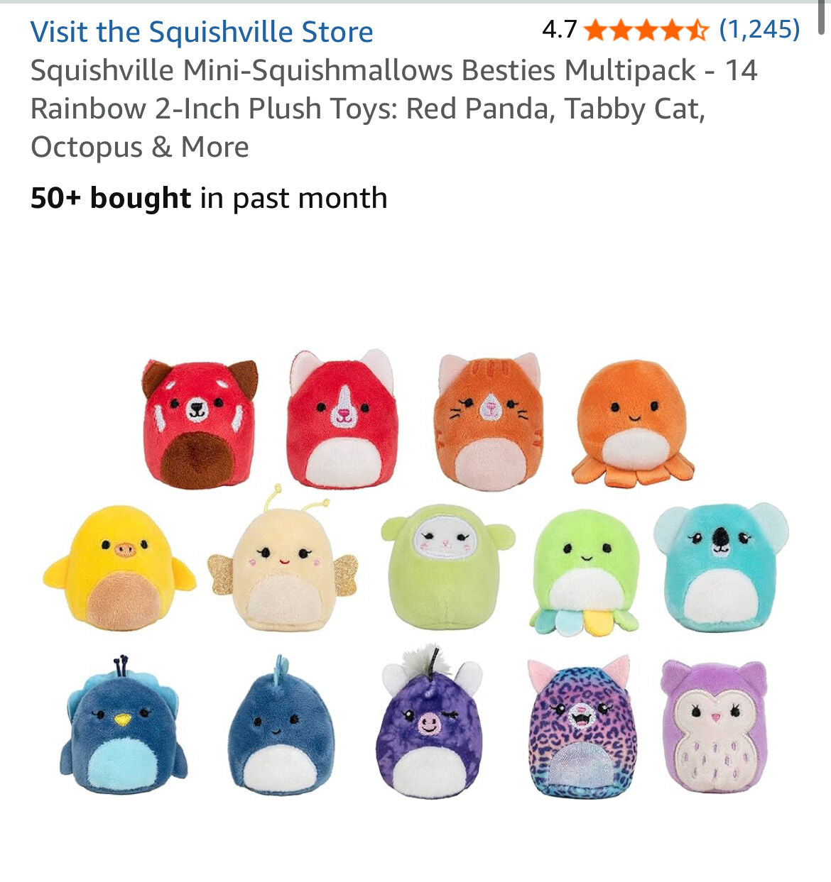 #124 NIB Mini Squishmallows Pack of 14
