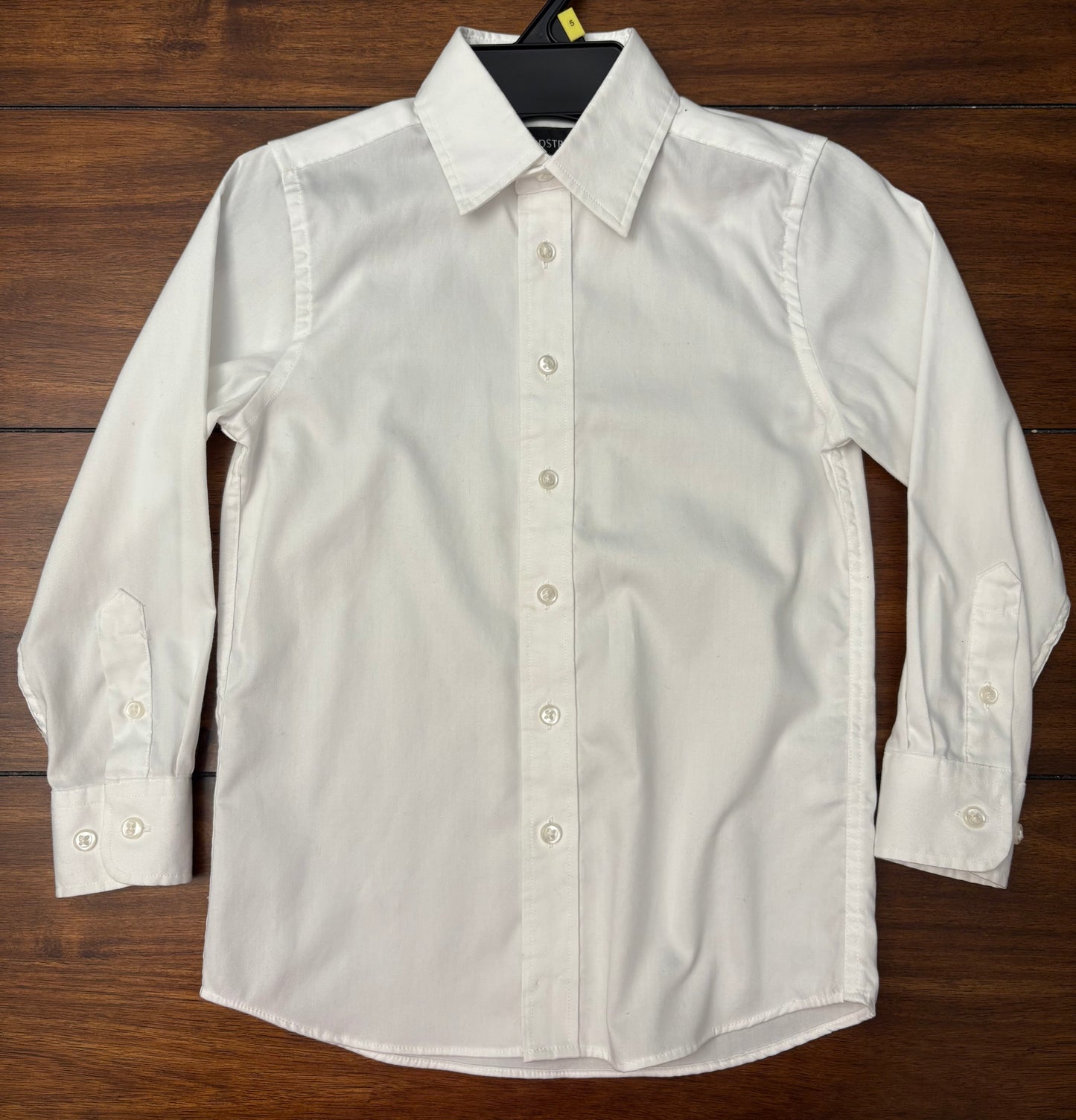 #201 Nordstrom Boys Size 5T White Long Sleeve Button Down Dress Shirt