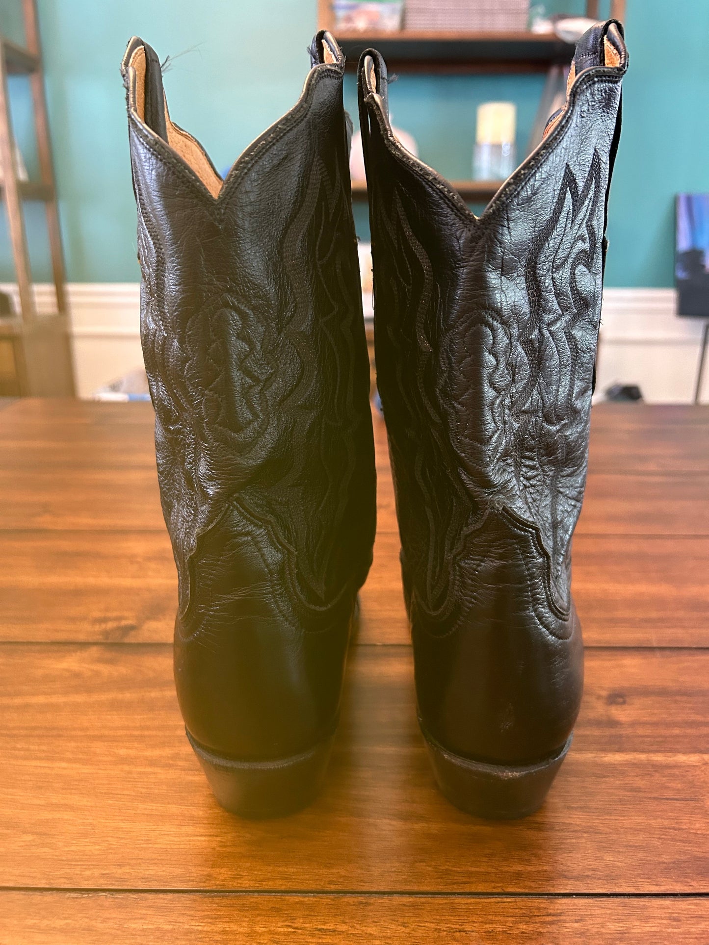 #201 Lucchese 2000 Women's Size 9 Black Genuine Leather Cowboy Boots