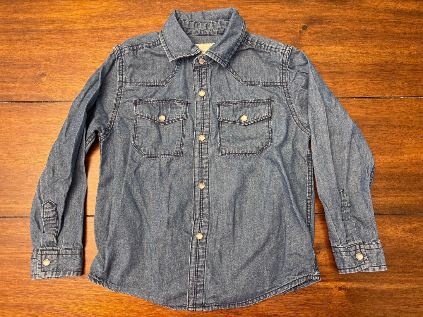 #201 Sovereign Code Boys Size 4T Denim Long Sleeve Button Down Shirt