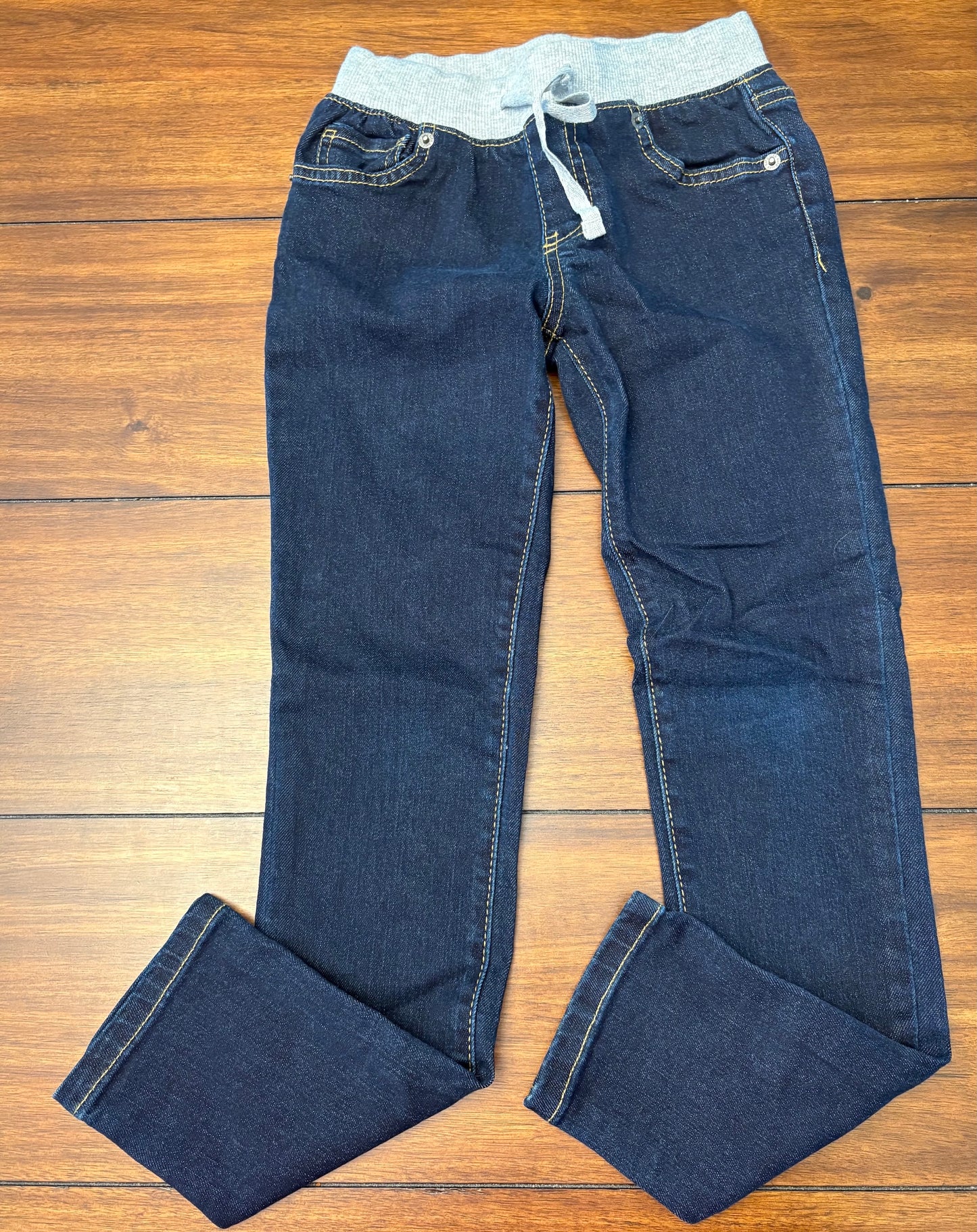 #201 Cat & Jack Girls Size 8 Dark Wash Elastic Waist Skinny Fit Jeans