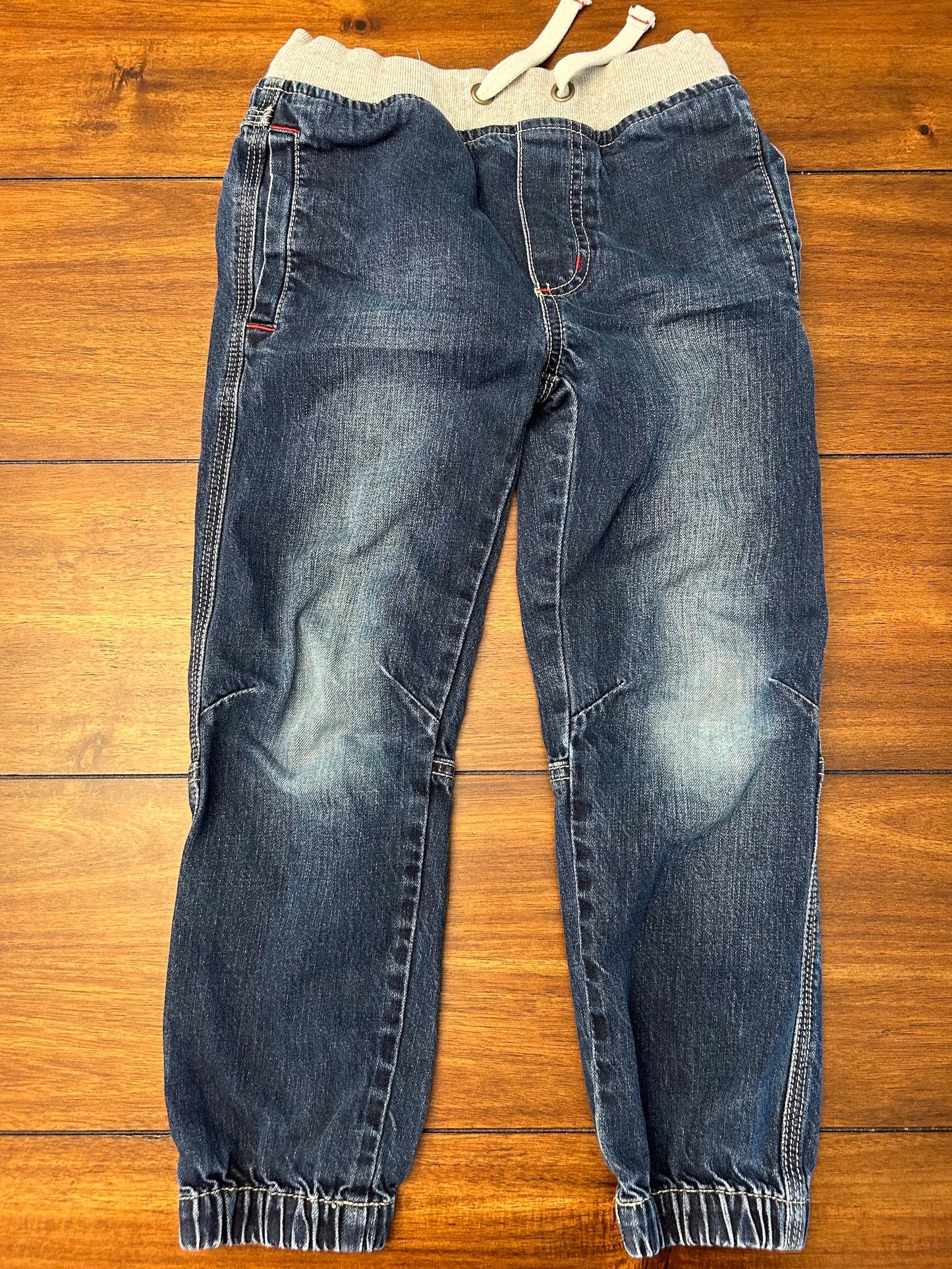 #201 Mini Boden Boys Size 6 Dark Distressed Wash Jeans