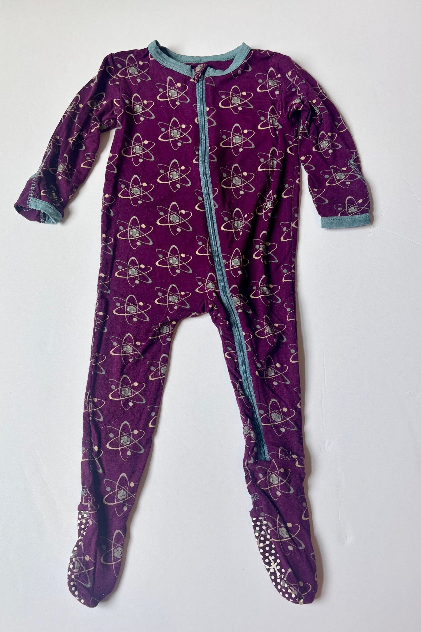 #43 Kickee Pants Zippered Footie Girls 9 to 12m EUC