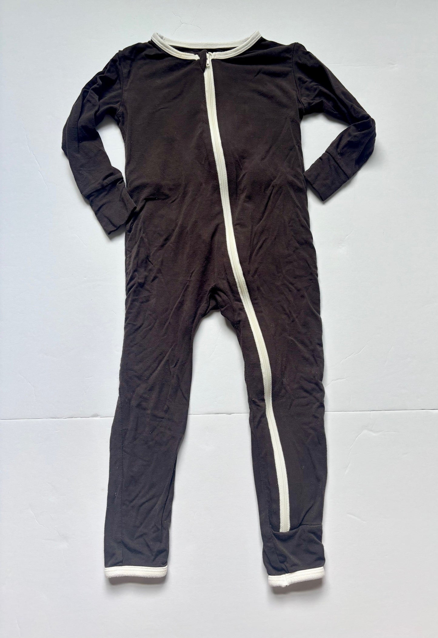 #43 Kickee Pants Brown Tiger Zip Romper Boys 18 to 24m EUC