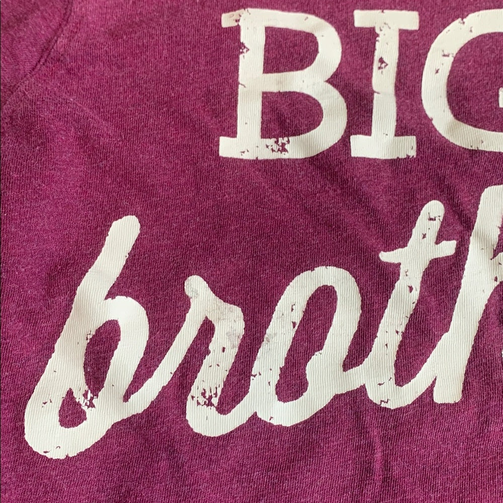 #151 - Carter's Big & Little Brother Maroon Tee and Baby Onesie - Boys 3mo and 3T