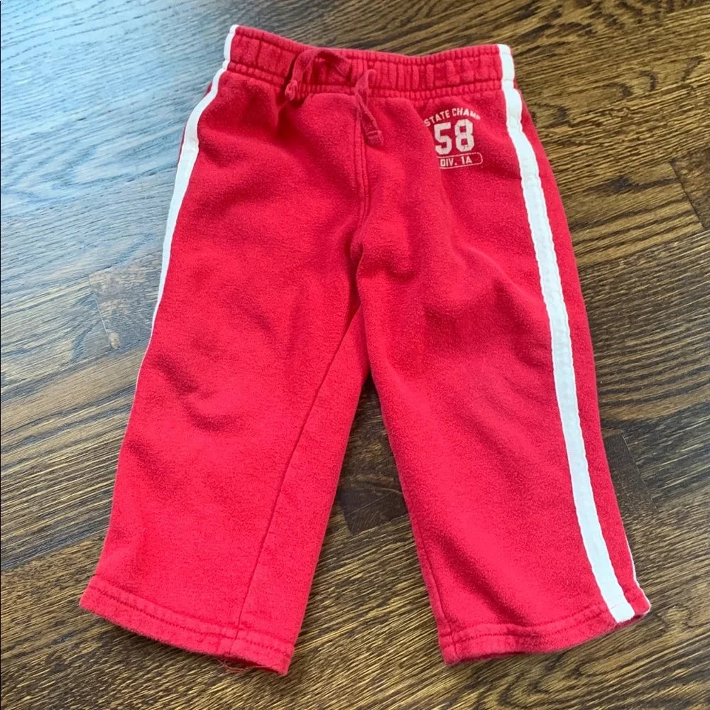 #151 - Jumping Beans Red Pants with White Stripes - 24mo