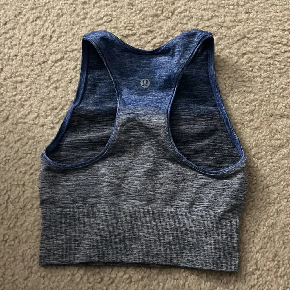 Women's Lululemon Blue Seamless Cropped Workout Tank XS