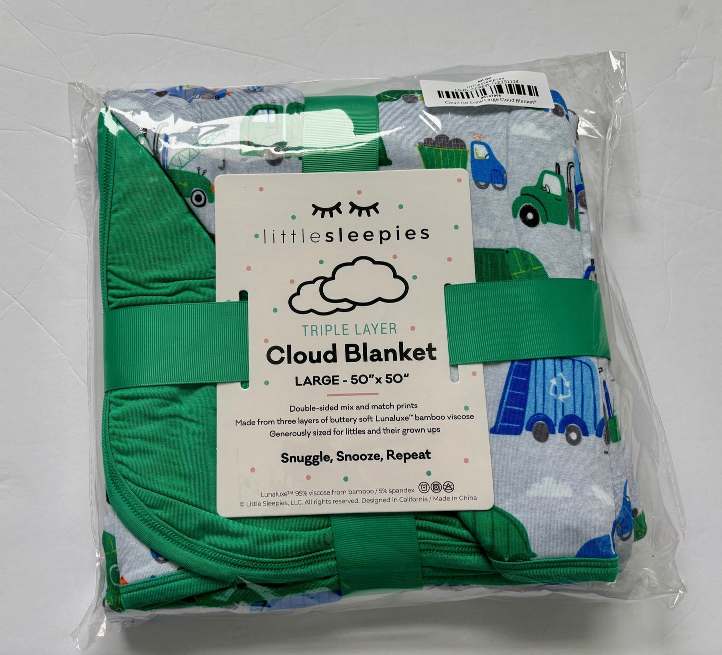 #43 Little Sleepies Clean Up Crew Large Cloud Blanket NWT *REDUCED