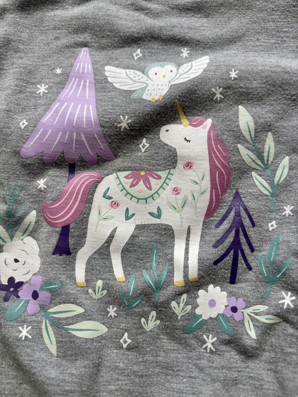 #154 Little Sleepies Play Unicorn Sweatshirt Girls 3T VGUC
