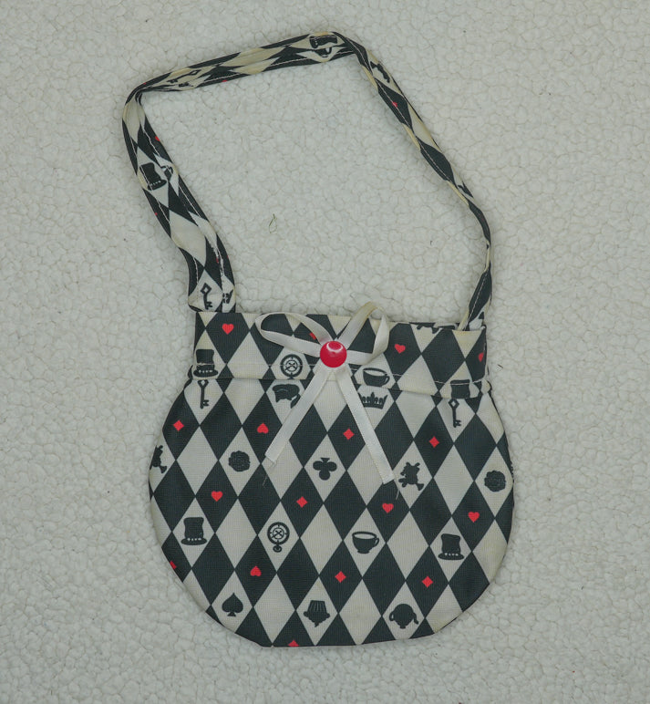 #31 Adorable child's purse, black & white print