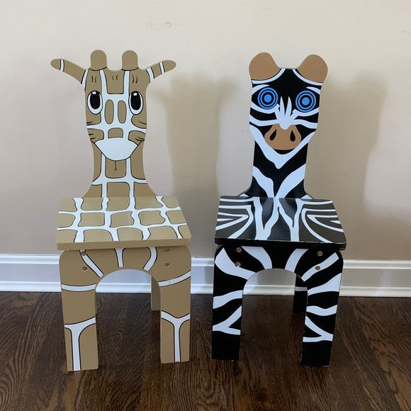 #181 - PPU Only 45242 Giraffe and Zebra Themed Kids Chairs