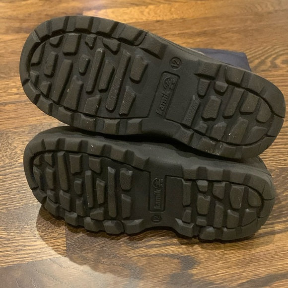 #181 - Kamik Kids' Black and Dark Gray Snow Boots - Size 12 Little Kid
