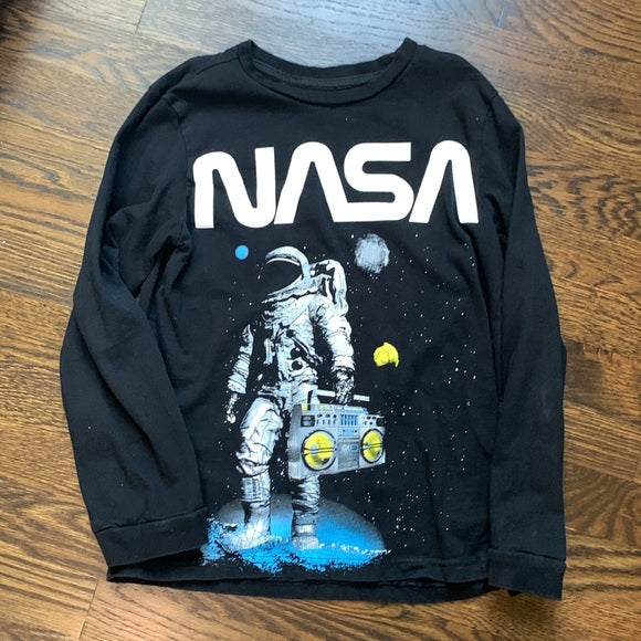 #181 - NASA Kids Space Shuttle Raglan Shirt Set - Black & Gray -10/12