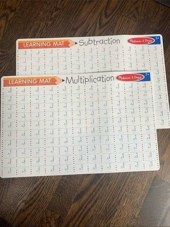 #151 - Melissa & Doug Math Learning Mats – Subtraction & Multiplication