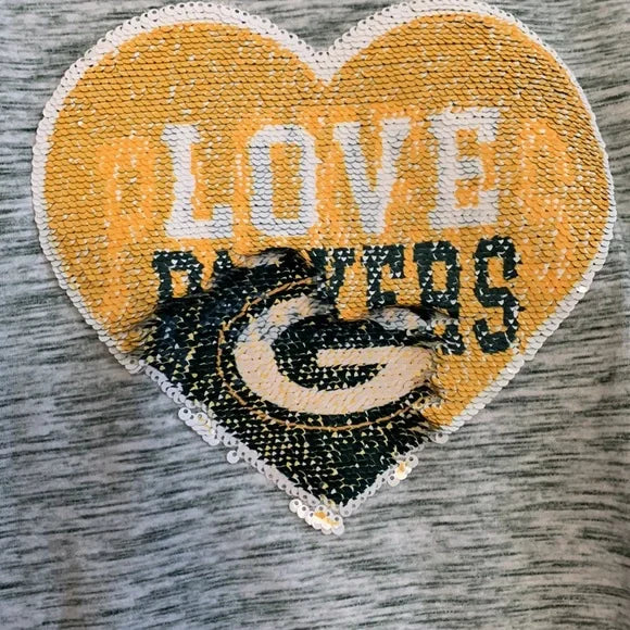 #181 - Green Bay Packers NFL Apparel Sequined Shirt Girls Size 10/12
