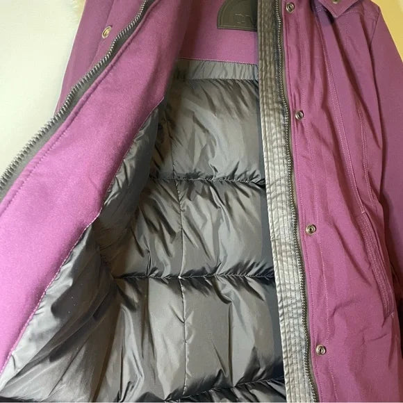 #118 | Size XS | Women's CMFR Women’s Purple Down Filled Parka Mid-length Hooded Coat Jackets Size XS