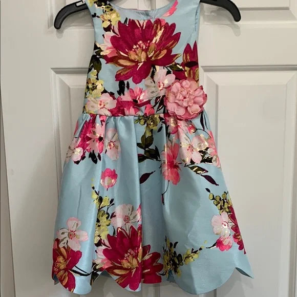#181 - NEW Formal Girls Floral Dress in Blue and Pink - 5T ($60 retail) *REDUCED*
