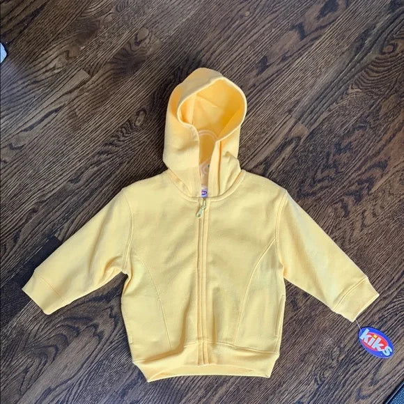 #181 - NEW Sunny Yellow Zip-Up Hoodie Sweatshirt - 12m