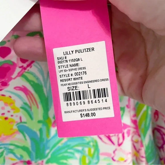 #118 | Size L | NWT Women's Lilly Pulitzer Sophie SPF 50 Dress Pear Necessities