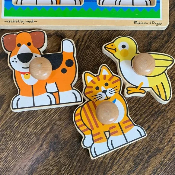 #181 - Melissa & Doug Farm Animal Wooden Knob Puzzles *REDUCED*