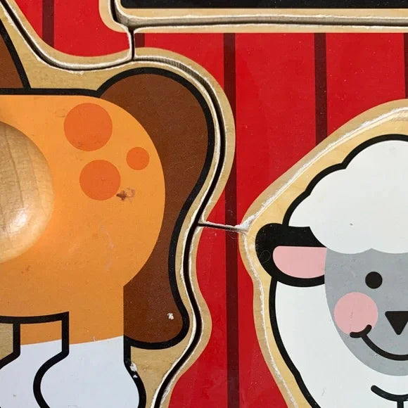 #181 - Melissa & Doug Farm Animal Wooden Knob Puzzles *REDUCED*
