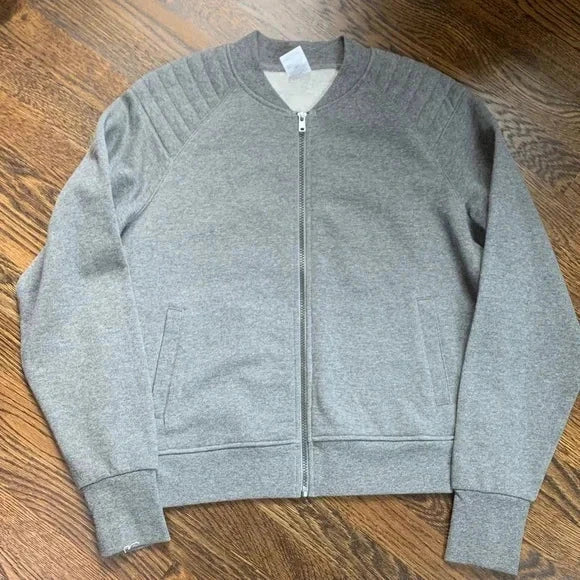 #181 - New Women's Gray Zip-Up Bomber Jacket - Size Large *REDUCED*